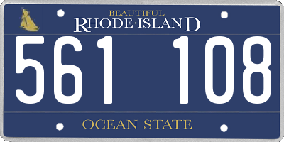RI license plate 561108