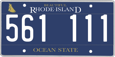 RI license plate 561111