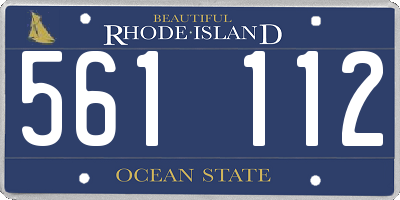 RI license plate 561112