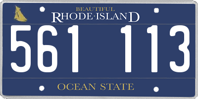 RI license plate 561113