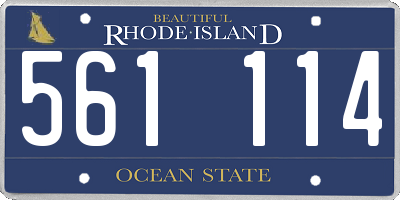 RI license plate 561114
