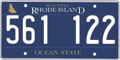 RI license plate 561122