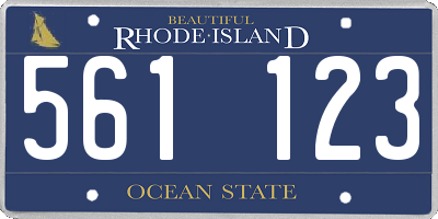 RI license plate 561123