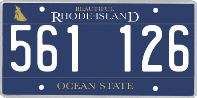 RI license plate 561126