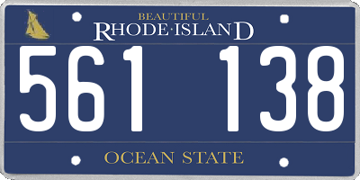 RI license plate 561138
