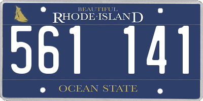 RI license plate 561141