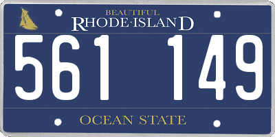RI license plate 561149