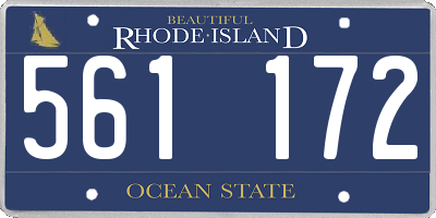 RI license plate 561172
