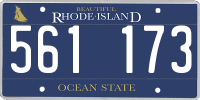 RI license plate 561173