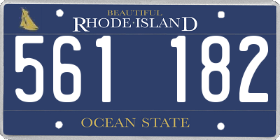 RI license plate 561182