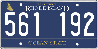 RI license plate 561192