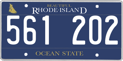 RI license plate 561202