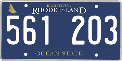 RI license plate 561203