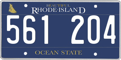 RI license plate 561204