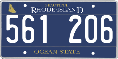 RI license plate 561206