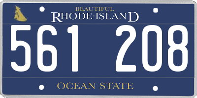 RI license plate 561208