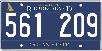 RI license plate 561209