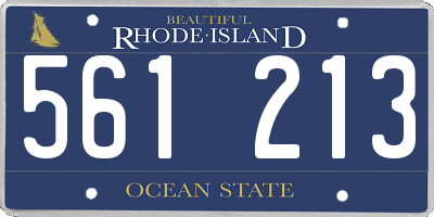 RI license plate 561213