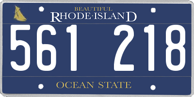 RI license plate 561218