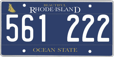 RI license plate 561222