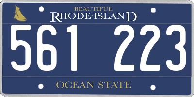 RI license plate 561223