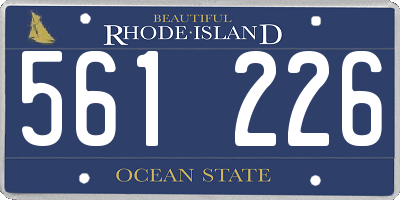 RI license plate 561226