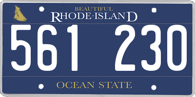 RI license plate 561230