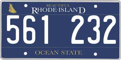 RI license plate 561232