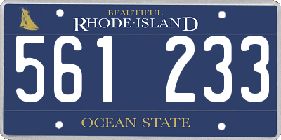 RI license plate 561233