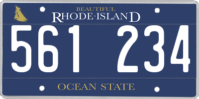 RI license plate 561234