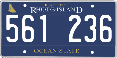 RI license plate 561236