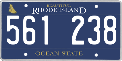 RI license plate 561238