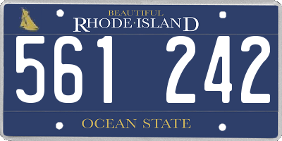 RI license plate 561242