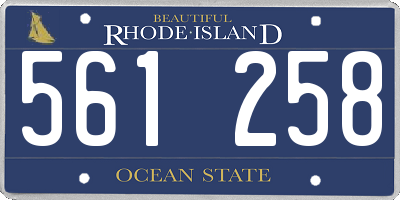 RI license plate 561258