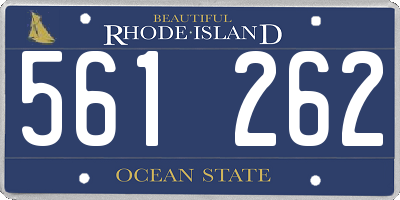 RI license plate 561262