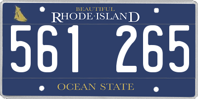RI license plate 561265