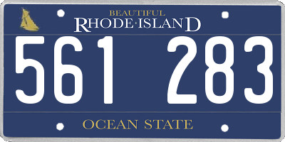RI license plate 561283