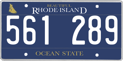 RI license plate 561289