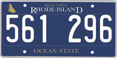 RI license plate 561296