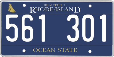 RI license plate 561301
