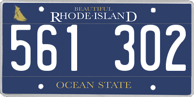 RI license plate 561302