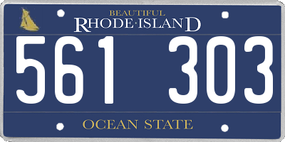 RI license plate 561303