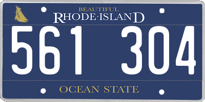 RI license plate 561304
