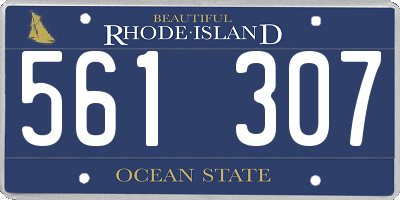 RI license plate 561307