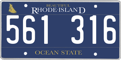 RI license plate 561316
