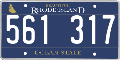 RI license plate 561317