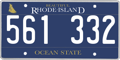 RI license plate 561332