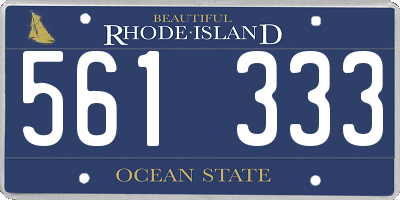 RI license plate 561333