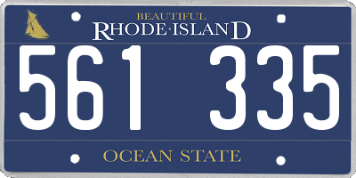 RI license plate 561335