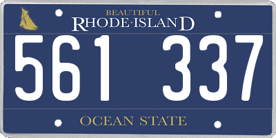 RI license plate 561337